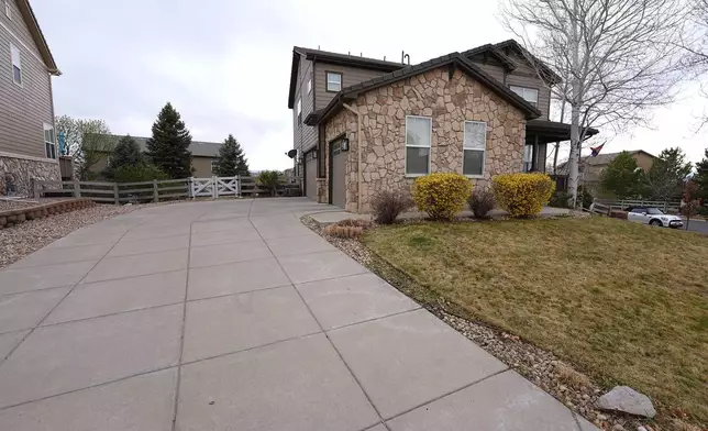 An image of the home in which Kristi Krug was found stabbed and beaten to death is seen April 1, 2025, in Broomfield, Colo. (AP Photo/David Zalubowski)