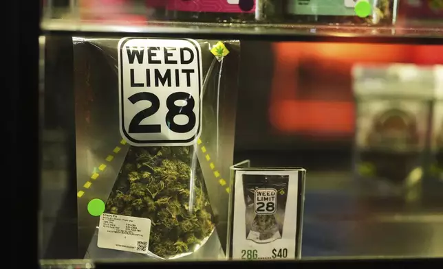 Cannabis products are seen for sale at Have a Heart cannabis dispensary Sunday, April 20, 2025, in Seattle. (AP Photo/Lindsey Wasson)