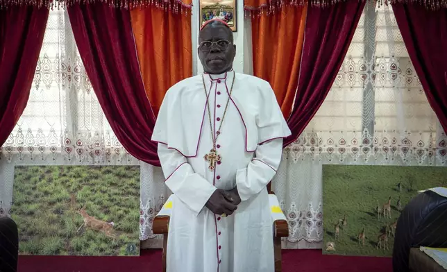 South -Sudanese Cardinal Stephen Ameyu Martin Mulla poses in hi residence in Juba, South Sudan, Wednesday, April 24, 2025. (AP Photo/Florence Miettaux)