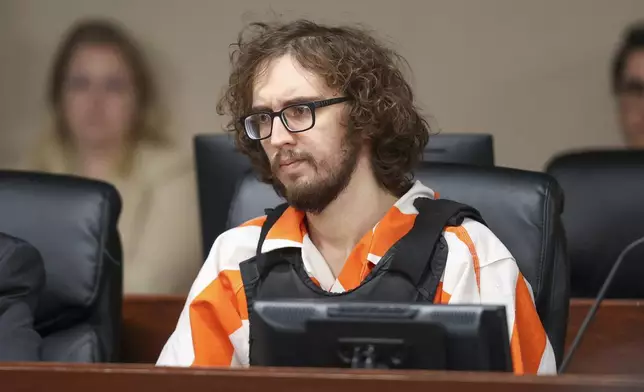 Patrick Crusius attends a sentencing hearing with Judge Sam Medrano in the 409th district Commissioners Courtroom at the Enrique Moreno County Courthosue during in El Paso, Texas, April 21, 2025. (Ruben R. Ramirez/Pool Photo via AP)