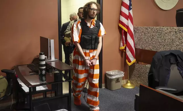 Patrick Crusius is seen in court during a plea hearing for the 2019 Walmart shooting in El Paso, Texas, Tuesday, April 22, 2025. (Ruben R. Ramirez/Pool Photo via AP)