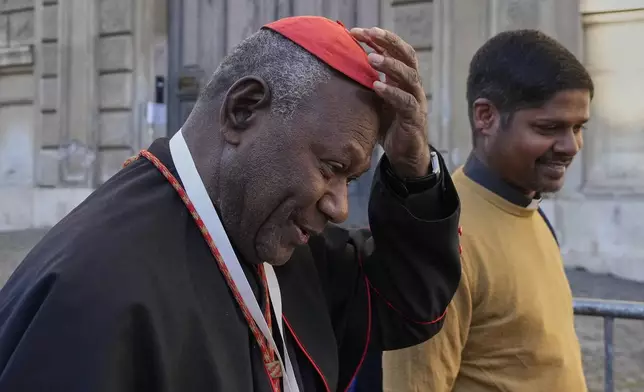 Cardinal John Ribat, of Papua New Guinea, arrives for a college of cardinals' meeting, at the Vatican, Wednesday, April 30, 2025. (AP Photo/Gregorio Borgia)