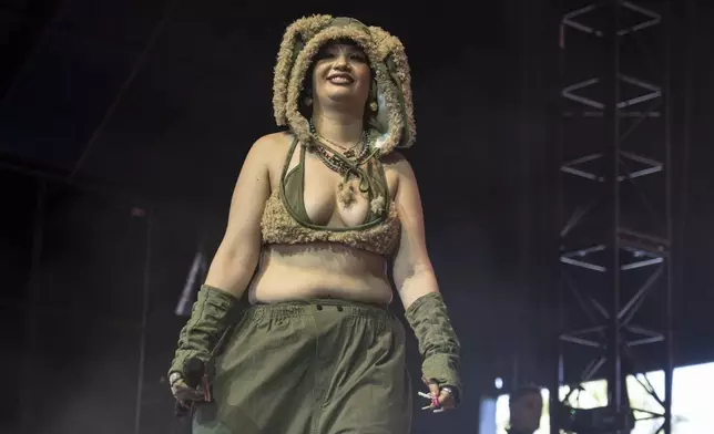 Lola Young performs during the first weekend of the Coachella Valley Music and Arts Festival at the Empire Polo Club on Friday, April 11, 2025, in Indio, Calif. (Photo by Amy Harris/Invision/AP)