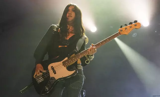 Sonia Garcia of Glixen performs during the first weekend of the Coachella Valley Music and Arts Festival at the Empire Polo Club on Friday, April 11, 2025, in Indio, Calif. (Photo by Amy Harris/Invision/AP)