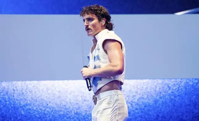 Benson Boone performs during the first weekend of the Coachella Valley Music and Arts Festival at the Empire Polo Club on Friday, April 11, 2025, in Indio, Calif. (Photo by Amy Harris/Invision/AP)