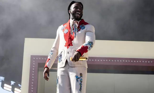 Shaboozey performs during the first weekend of the Coachella Valley Music and Arts Festival at the Empire Polo Club on Sunday, April 13, 2025, in Indio, Calif. (Photo by Amy Harris/Invision/AP)