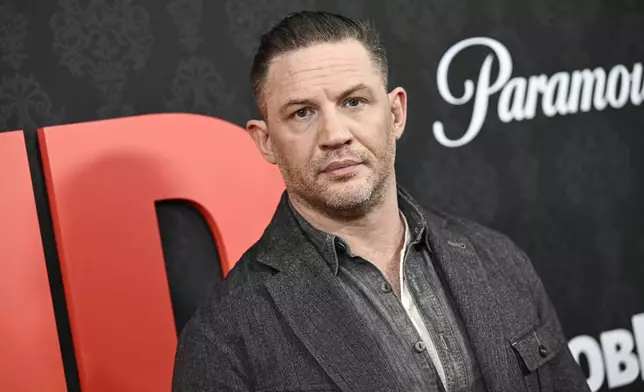 Tom Hardy attends the Paramount+ television series premiere of "MobLand" at the SVA Theatre on Monday, March 31, 2025, in New York. (Photo by Evan Agostini/Invision/AP)