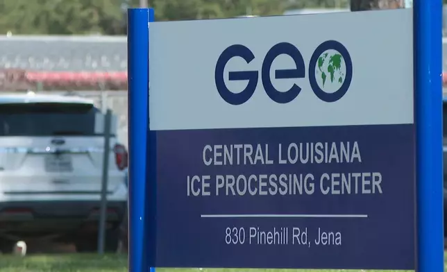 The Central Louisiana ICE processing facility in Jena, La., where Columbia University student Mahmoud Khalil is being held, is shown Tuesday, April 8, 2025. (AP Photo/Stephen Smith)
