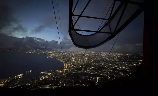 A cable car carrying tourists south of Naples has crashed after the cable snapped, killing at least four people and injuring one in Castellamare di Stabia, near Naples, Italy, Thursday, April 17, 2025. (Alessandro Garofalo/LaPresse via AP)