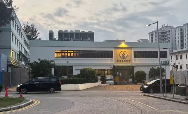 The exterior of Stanley Prison, where former lawmakers Jeremy Tam and Kwok Ka-ki were reportedly released early on Tuesday, April 29, 2025, is pictured in Hong Kong.(AP Photo/Kanis Leung)