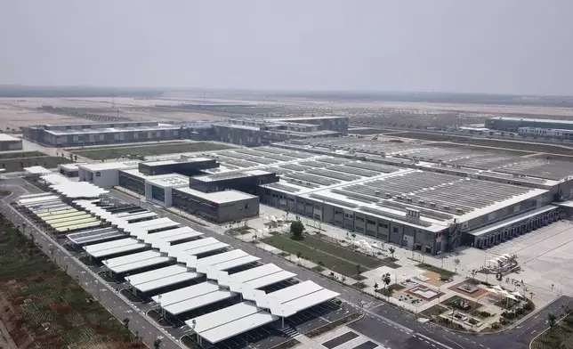 This image released by The LEGO Group, shows a Lego factory in Binh Duong, Vietnam. (The LEGO Group via AP)