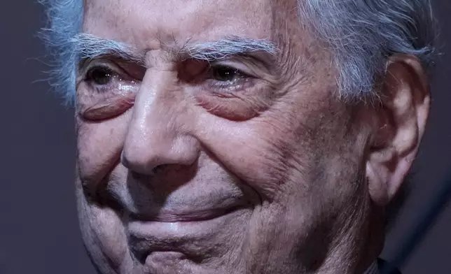 FILE - Peruvian writer Mario Vargas Llosa attends the 46th edition of the International Book Fair in Buenos Aires, Argentina, May 6, 2022. (AP Photo/Natacha Pisarenko, File)