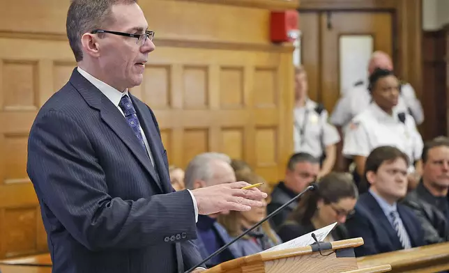 The Karen Read defense team and prosecutor face off in Norfolk Superior Court for final motions before the start of Read's second trial for the 2022 death of her boyfriend John O'Keefe on Wednesday, April 16, 2025 in Dedham, Mass. (Greg Derr/The Patriot Ledger via AP, Pool)