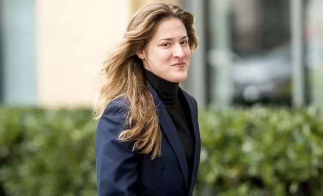 College basketball player Sedona Prince arrives at federal court for a hearing for a landmark $2.8 billion settlement impacting NCAA college athletics on Monday, April 7, 2025, in Oakland, Calif. (AP Photo/Noah Berger)