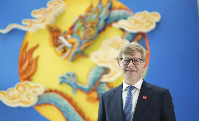 Lego CEO Niels Christiansen poses for a photo at Lego factory in Binh Duong, Vietnam on Wednesday, April 9, 2025. (AP Photo/Hau Dinh)