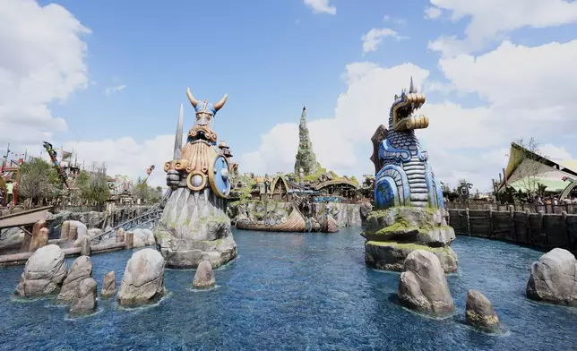 How To Train Your Dragon – Isle Of Berk world is seen at Epic Universe theme park at Universal Resort Orlando Thursday, April 10, 2025, in Orlando, Fla. (AP Photo/John Raoux)