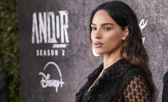 Adria Arjona arrives at a launch event of the second season of "Andor" on Monday, April 14, 2025, at the El Capitan Theatre in Los Angeles. (AP Photo/Chris Pizzello)