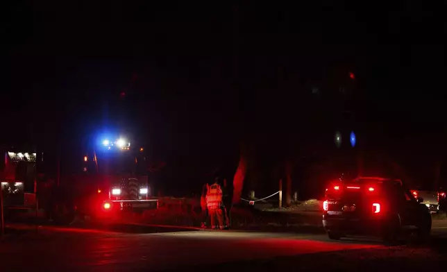 Emergency crews respond after plane crashed into the Platte River killing multiple people Friday, April 18, 2025, in Fremont, Neb. (Nikos Frazier/Omaha World-Herald via AP)