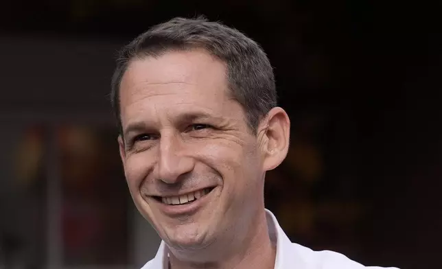 FILE - San Francisco mayoral candidate Daniel Lurie smiles while campaigning in San Francisco, Saturday, Oct. 26, 2024. (AP Photo/Jeff Chiu, File)
