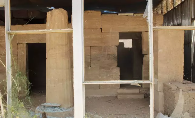 Windows of Sudan National Museum, the home to the country's largest artifacts that date to different eras of Sudanese history, are shattered after nearly two years of war between the army and paramilitary Rapid Support Forces (RSF), in Khartoum, Sudan, Thursday, April 3, 2025. (AP Photo/Khaled Abd Al Gader)