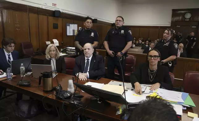 Harvey Weinstein appears in state court in Manhattan for his retrial on Tuesday, April 29, 2025 in New York. (Jefferson Siegel/The New York Times via AP, Pool)