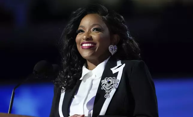 FILE - Rep. Jasmine Crockett, D-Texas, speaks during the Democratic National Convention Monday, Aug. 19, 2024, in Chicago. (AP Photo/Paul Sancya, File)
