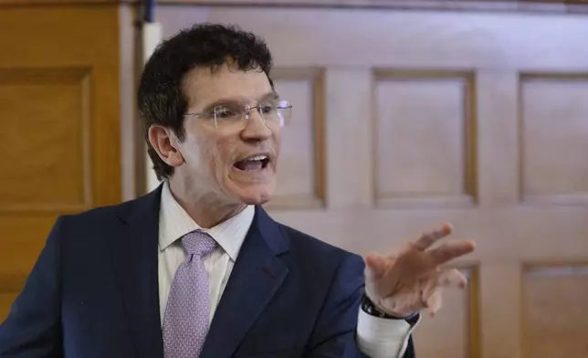 Defense attorney Robert Alessi cross-examines Ian Whiffin during Karen Read's murder retrial at Norfolk Superior Court in Dedham, Mass., on Tuesday, April 29, 2025. (Libby O'Neill/The Boston Herald via AP, Pool)