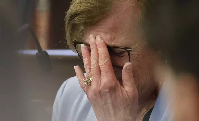 John O'Keefe's mother Peggy recounts hearing about her sons death during the Karen Read trial in Norfolk Superior Court at Dedham, Mass., on Wednesday, April 23, 2025 (Greg Derr/The Patriot Ledger via AP, Pool)