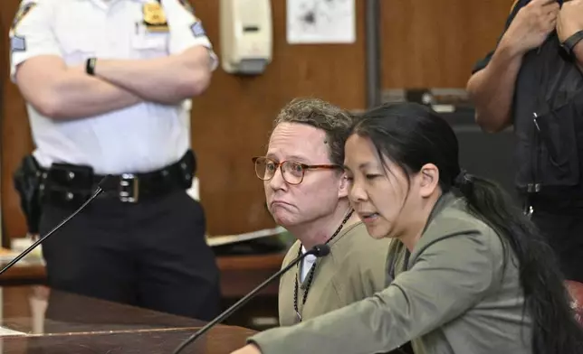 Ryan Hemphil appears in court in New York on Thursday, April 24, 2025, for his arraignment on sexual assault charges. (Curtis Means/Dailymail.com, Pool)