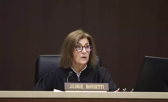 Lake County Judge Victoria Rossetti sentences Robert E. Crimo III to hundreds of years in prison for the 2022 mass shooting at the Independence Day Parade, at the Lake County Courthouse, in Waukegan, Ill., Thursday, April 24, 2025. (Stacey Wescott/Chicago Tribune via AP, Pool)