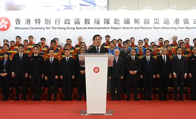 HKSAR search and rescue team returns from Myanmar to Hong Kong  Source: HKSAR Government Press Releases