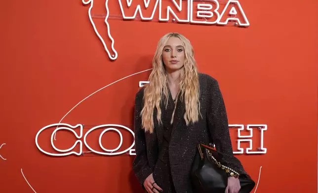 UConn's Paige Bueckers poses before the WNBA basketball draft, Monday, April 14, 2025, in New York. (AP Photo/Pamela Smith)