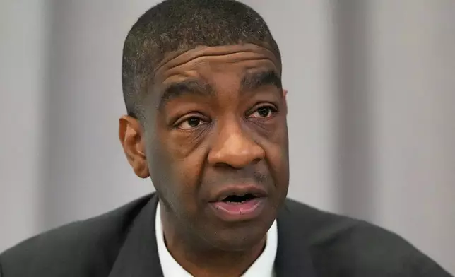 Commissioner Thomas Hicks speaks during the U.S. Election Assistance Commission Standards Board in-person public meeting, Thursday, April 24, 2025, in Charlotte, N.C. (AP Photo/Chris Carlson)