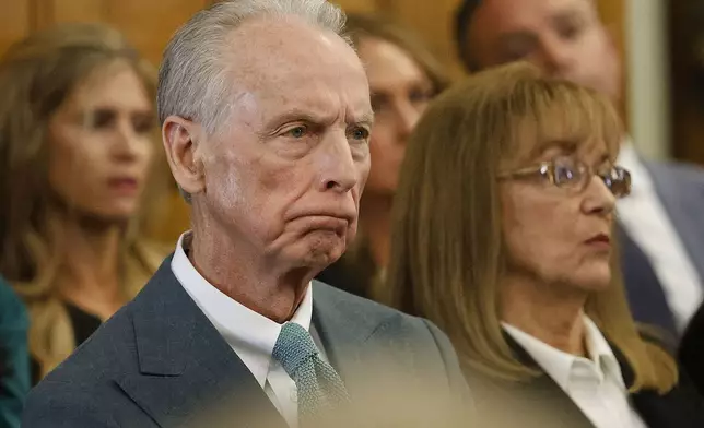 Karen Read's father William and mother Janet listen to testimony in their daughters murder trial at Norfolk Superior Court at Dedham, Mass., on Wednesday, April 23, 2025 (Greg Derr/The Patriot Ledger via AP, Pool)