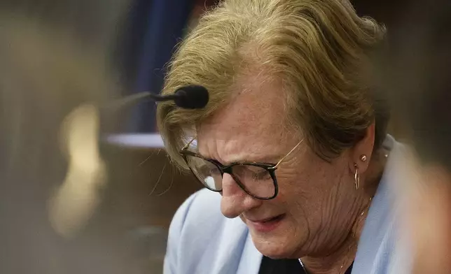 John O'Keefe's mother Peggy recounts hearing about her sons death during the Karen Read trial in Norfolk Superior Court at Dedham, Mass., on Wednesday, April 23, 2025 (Greg Derr/The Patriot Ledger via AP, Pool)