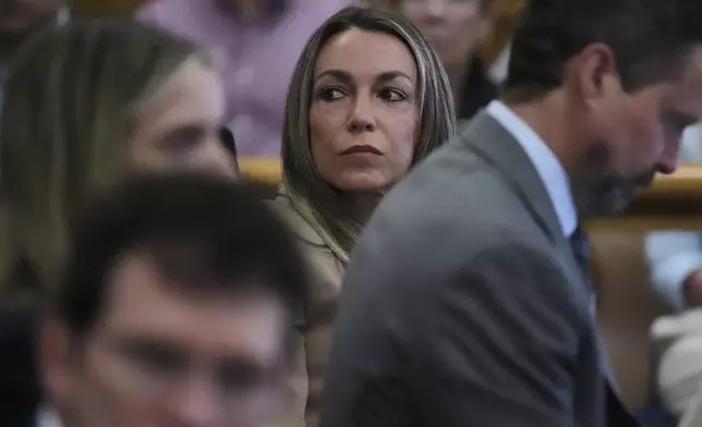 Karen Read listens to testimony during her trial, Thursday, April 24, 2025, at Norfolk Superior Court in Dedham, Mass. (AP Photo/Charles Krupa, Pool)