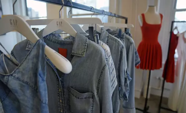 Designs by Zac Posen are displayed at the Gap corporate office on Tuesday, March 25, 2025, in New York. (Photo by Charles Sykes/Invision/AP)