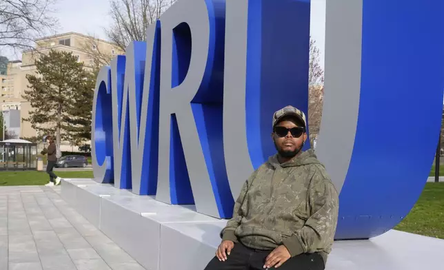 Case Western Reserve University student. Justen Pippens poses for a photo at the school In Cleveland Thursday, April 17, 2025. (AP Photo/Sue Ogrocki)