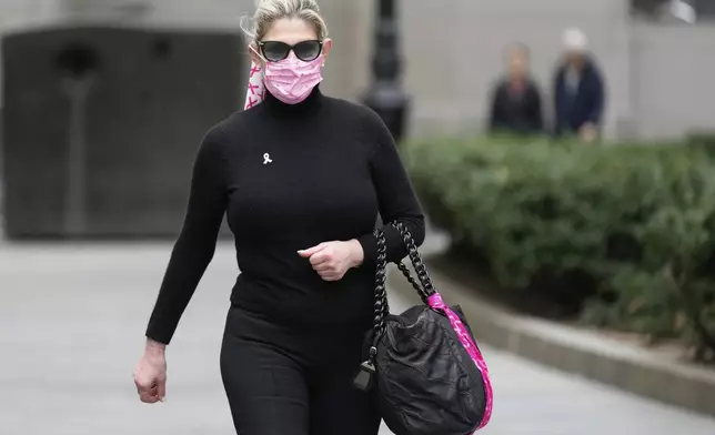 Nadine Menendez arrives to a federal courthouse in New York, Monday, April 21, 2025. (AP Photo/Seth Wenig)