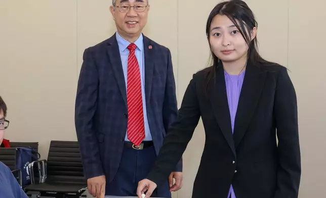Kick-off Ceremony with Prof Raymond Hon-fu Chan, Vice-President (Academics) cum Provost and Lam Man Tsan Chair Professor of Scientific Computing at Lingnan University (Left) and Five-Time World Champion, GM Ju Wenjun (Right)