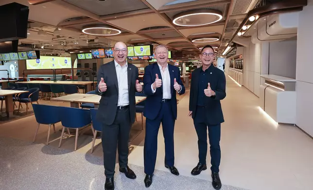 The Hong Kong Jockey Club’s Chief Executive Officer Winfried Engelbrecht-Bresges (centre), Executive Director, Customer Strategy, Insights and Innovation Dennis Hau (right), and Executive Director, Corporate Affairs Raymond Tam (left) are confident the reopened Champion Circle will be well received by customers.