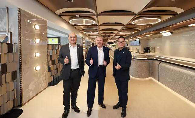 The Hong Kong Jockey Club’s Chief Executive Officer Winfried Engelbrecht-Bresges (centre), Executive Director, Customer Strategy, Insights and Innovation Dennis Hau (right), and Executive Director, Corporate Affairs Raymond Tam (left) are confident the reopened Champion Circle will be well received by customers.