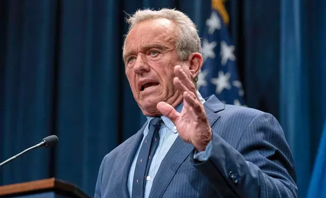 Health and Human Services Secretary Robert F. Kennedy Jr. speaks during a news conference on the Autism report by the CDC at the Hubert Humphrey Building Auditorium in Washington, Wednesday, April 16, 2025. (AP Photo/Jose Luis Magana)