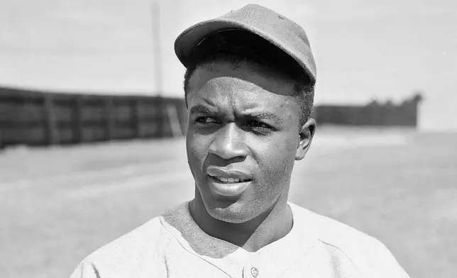 FILE - Baseball Player Jackie Robinson with the Montreal Royals club at Sanford, Fla., March 4, 1946. (AP Photo/Bill Chaplis, File)