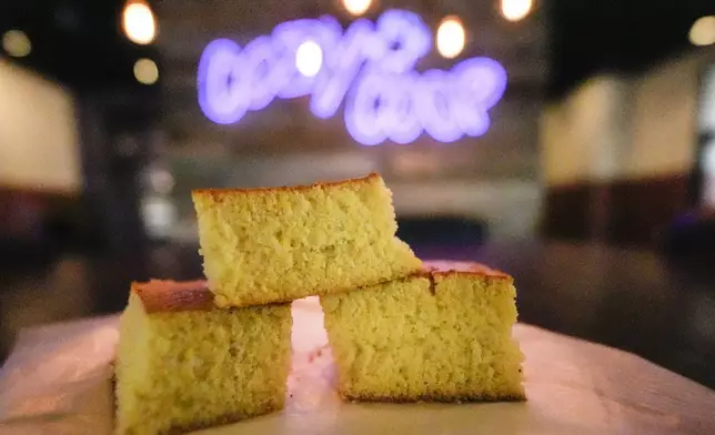 Cornbread is displayed, Tuesday, April 8, 2025, in Kennesaw. (AP Photo/Mike Stewart)