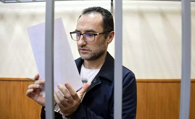 FILE - Eugene Spector, a Russian-born U.S. citizen, appears in a courtroom in Moscow, Russia, on Feb. 20, 2020. (Igor' Ivanko/Kommersant Publishing House via AP, File)