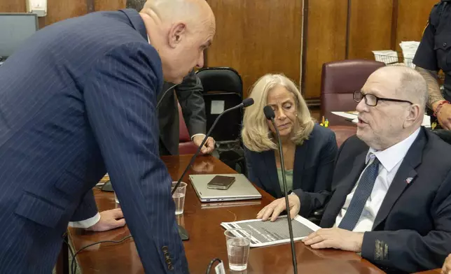Harvey Weinstein appears in state court in Manhattan in his retrial on Wednesday, April 23, 2025 in New York. (Steven Hirsch /New York Post via AP, Pool)