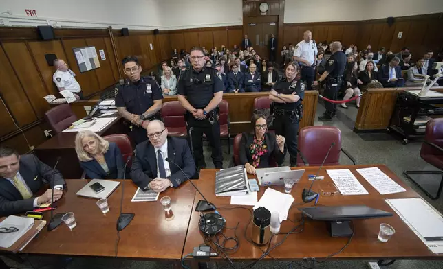 Harvey Weinstein appears in state court in Manhattan in his retrial on Wednesday, April 23, 2025 in New York. (Steven Hirsch /New York Post via AP, Pool)
