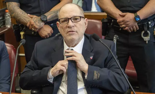 Harvey Weinstein appears in state court in Manhattan in his retrial on Wednesday, April 23, 2025 in New York. (Steven Hirsch /New York Post via AP, Pool)