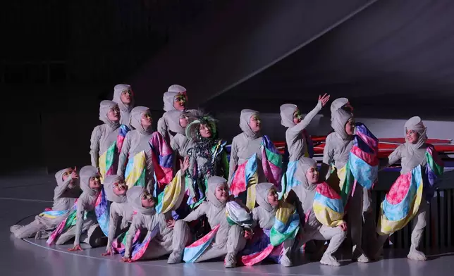 Artists perform during the opening ceremony of the Osaka Expo 2025 in Osaka, western Japan Saturday, April 12, 2025. (Jia Haocheng/Pool Photo via AP)